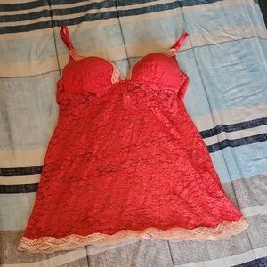 Pink Lace Lingerie Dress
